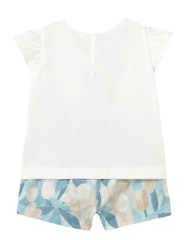 Kids atelier-Mayoral-Floral Shorts and Baby T-Shirt Set