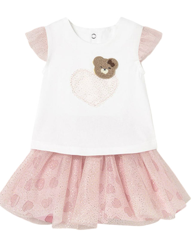 Kids Atelier-Mayoral-Newborn Tulle Skirt and T-Shirt Set