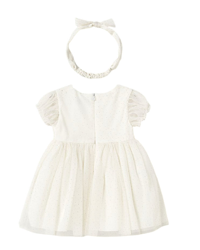 Kids Atelier-Mayoral-Baby Dress With Tulle Headband