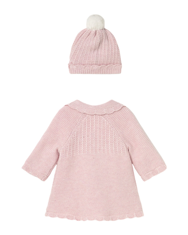 Mayoral Newborn Girl Knit Coat with Hood