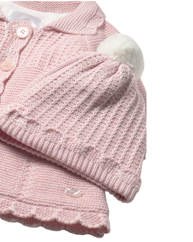 Mayoral Newborn Girl Knit Coat with Hood