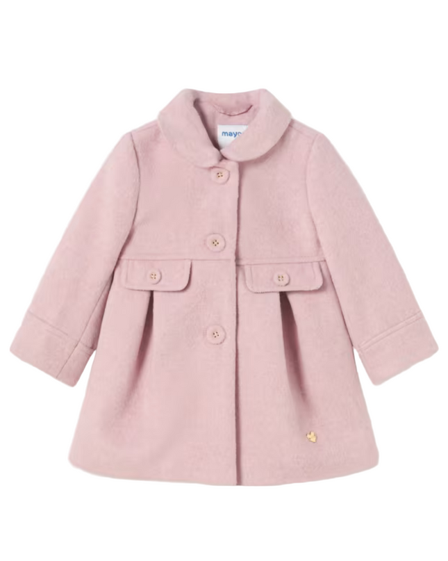 Kids Atelier-Mayoral-Baby Wool Coat Petal