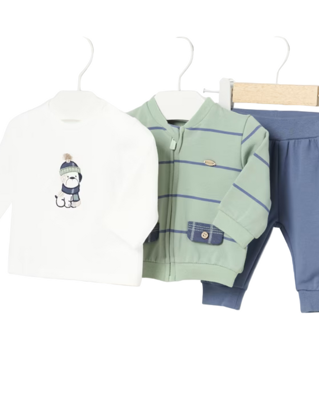 Kids Atelier- Mayoral- Newborn Boy 3 Piece Striped Set