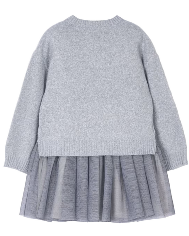 Kids Atelier-Mayoral-Girls Combined Knit Dress