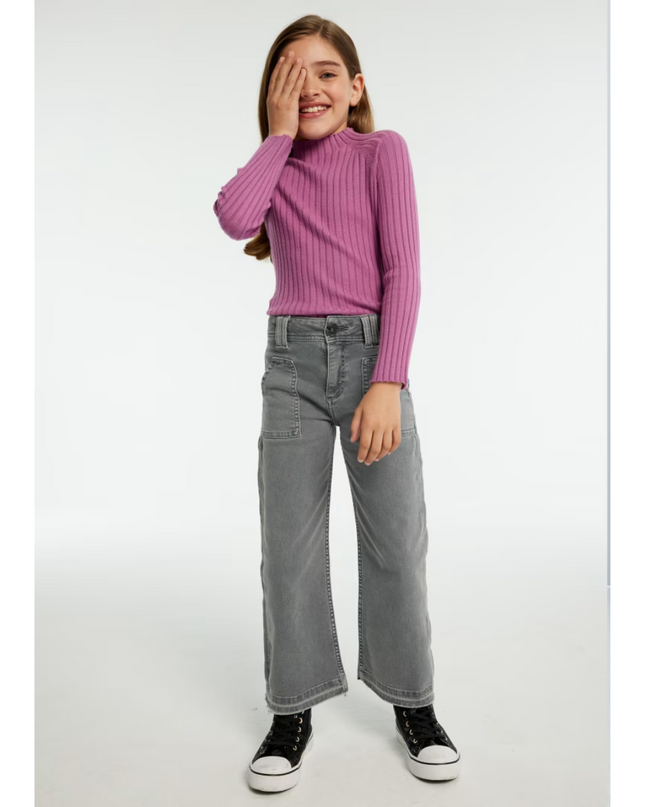 Kids Atelier-Mayoral-Girl Flared Twill Trousers