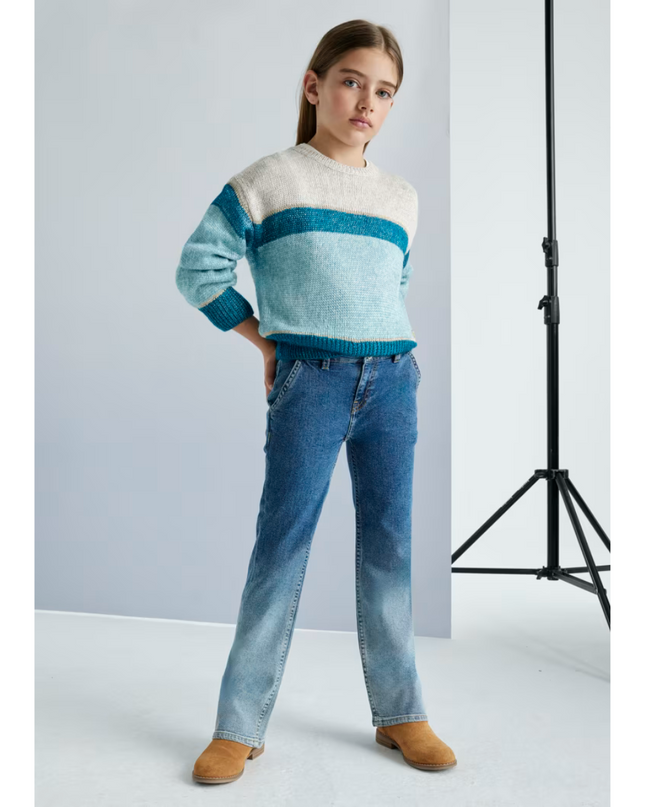 Kids Atelier-Mayoral-Gardient Jeans For Teenage Girls