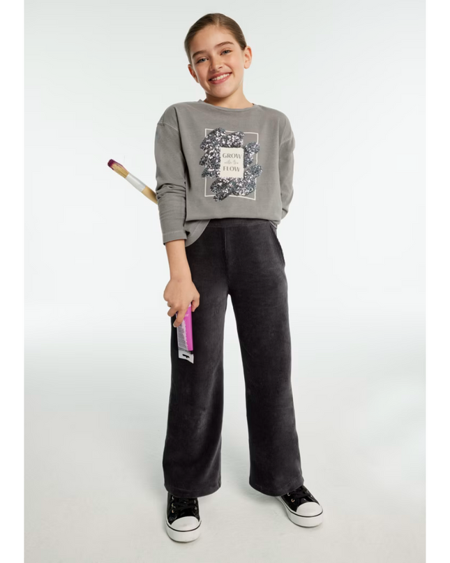 Kids Atelier-Mayoral-Girl Corduroy Flared Trousers