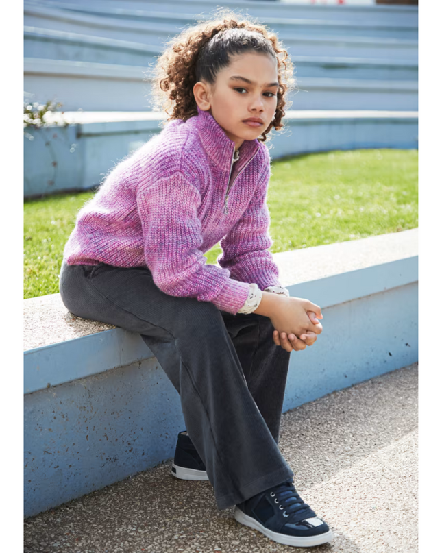 Kids Atelier-Mayoral-Girl Corduroy Flared Trousers