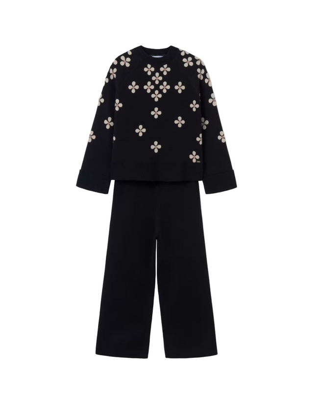 Kids Atelier-Mayoral-Girl Knit Sweater and Pants Set