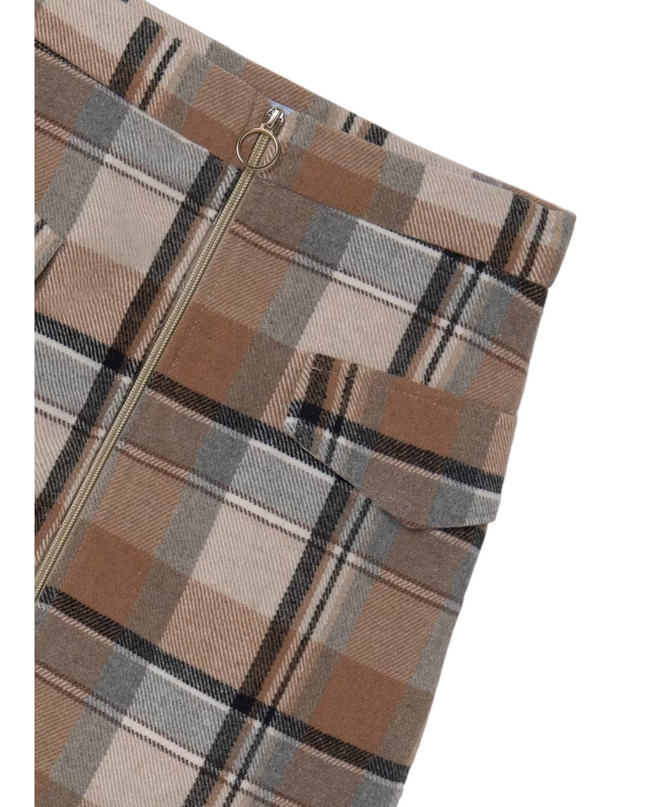 Kids Atelier-Mayoral-Girl Plaid Skirt