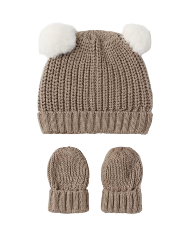 Kids Atelier-Mayoral-Newborn Tricot Hat and Mittens Set