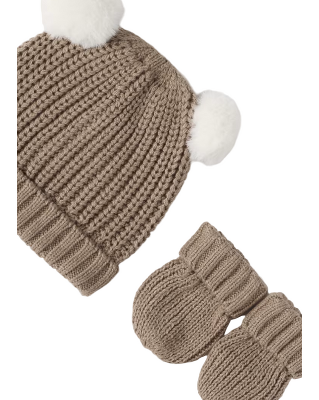 Kids Atelier-Mayoral-Newborn Tricot Hat and Mittens Set