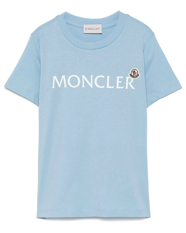 Kids Atelier-Moncler-Logo Print Short Sleeve t-Shirt