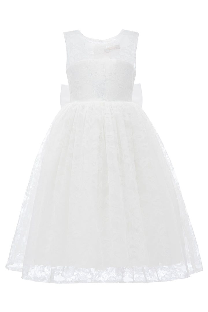 White Rossemere Lace Embroidered Tulle Dress