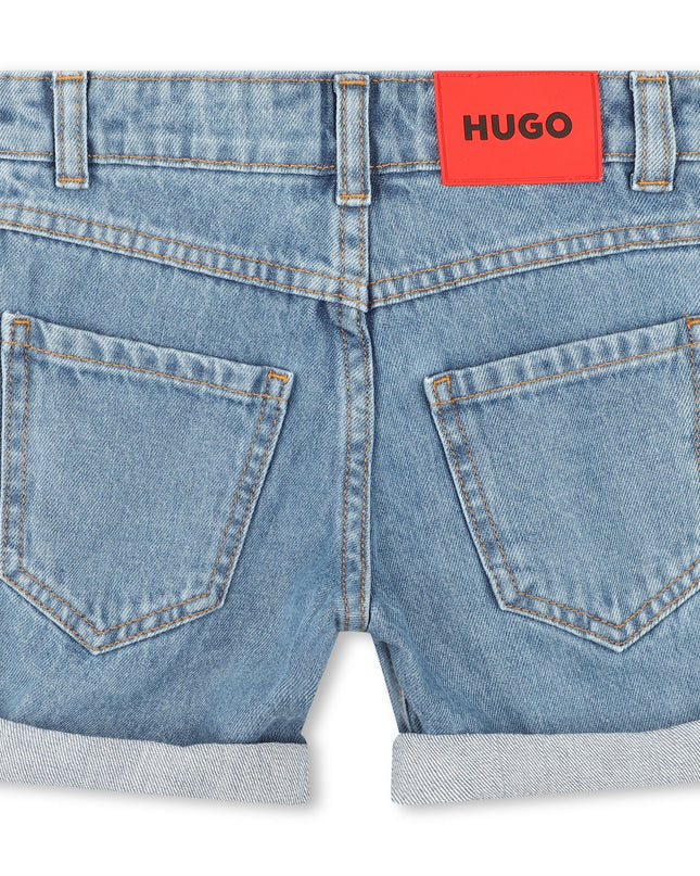 hugo-g00041-z74-kb-Blue Denim Bermuda Shorts