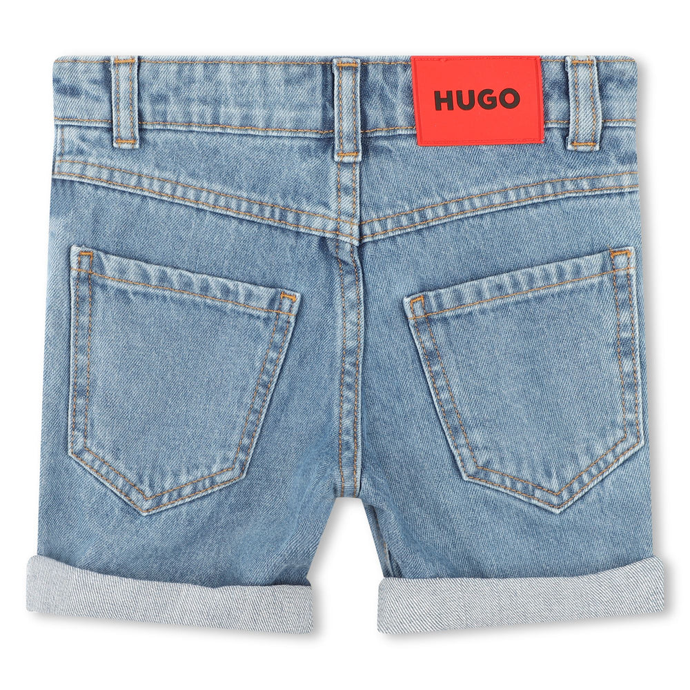 hugo-g00041-z74-kb-Blue Denim Bermuda Shorts