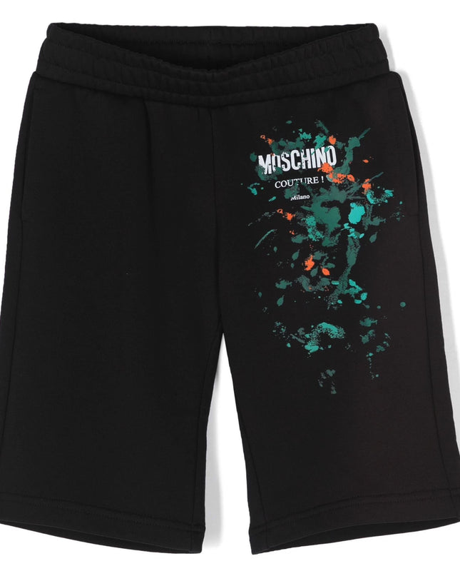 moschino-Black Logo Shorts-huq01u-lca32-60100