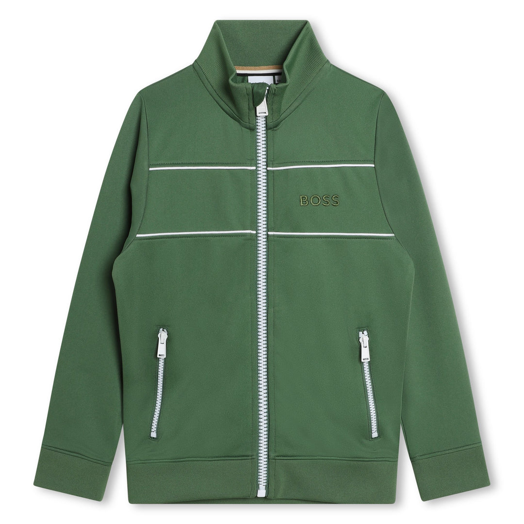 boss-j50699-651-kb-Green Logo Zip Up Sweatshirt