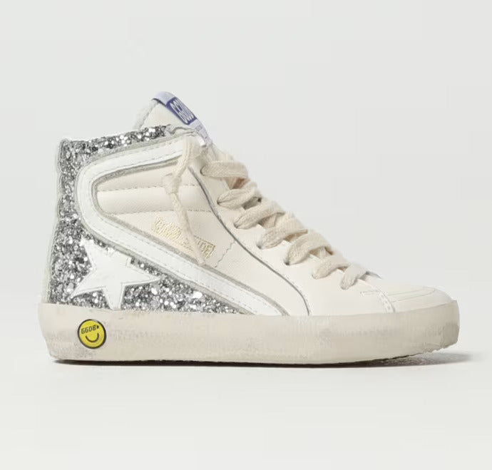 Golden Goose-GJF00603-F004876-10268-SLIDE NAPPA AND GLITTER UPPER NAPPA TOE LEATHER STAR AND WAVE SUEDE LIST