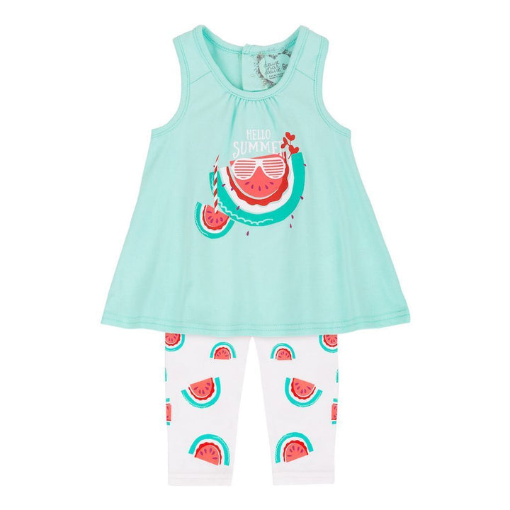 Deux Par Deux Watermelon Aqua Set-Outfits-Deux Par Deux-kids atelier