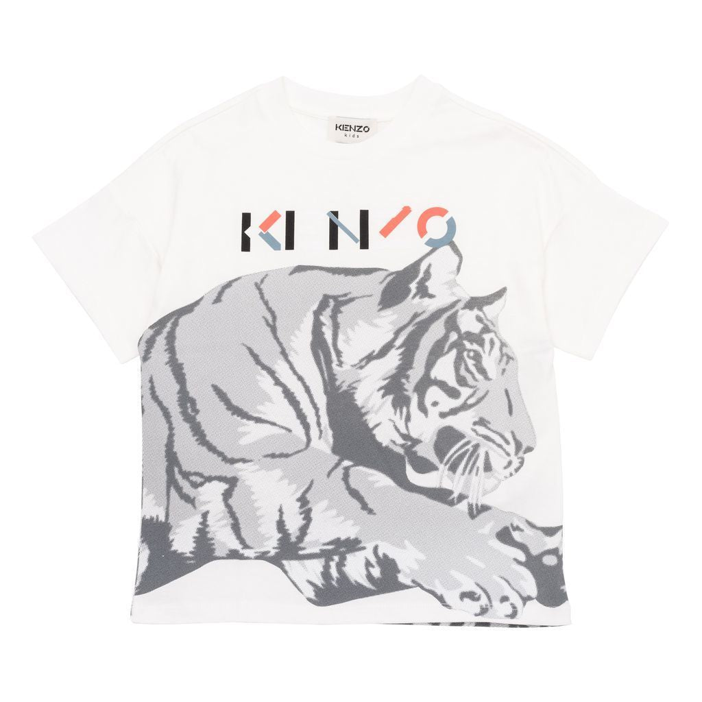 kenzo-White Logo T-Shirt-k25648-152