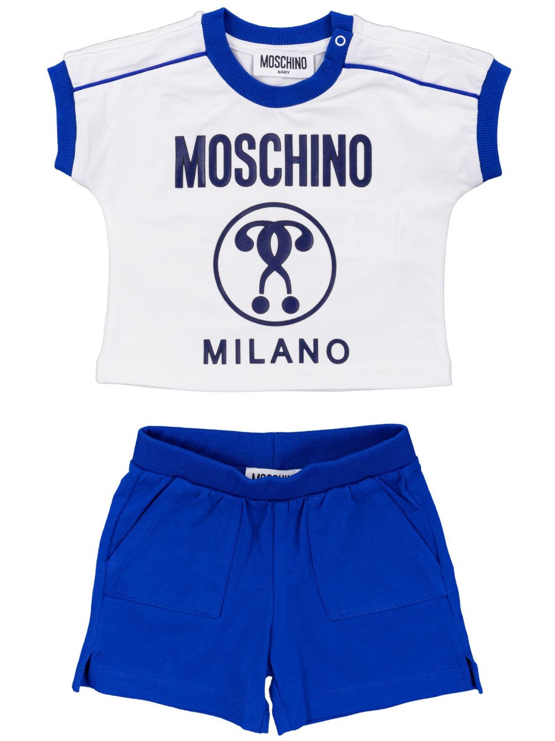 moschino-White & Blue T-Shirt & Shorts Set -mug00o-lba10-82732