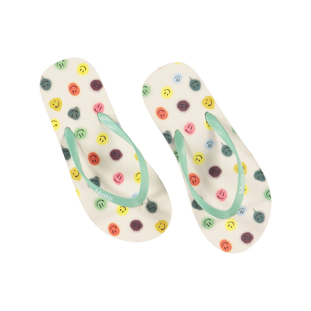 molo-White Happy Dots Flip Flops-7s23u201-6701