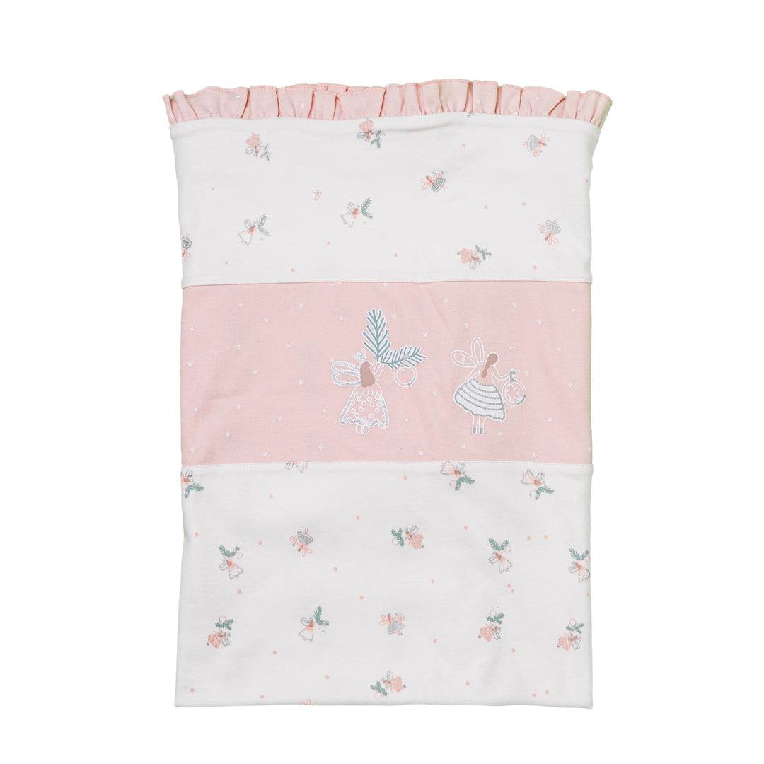 andywawa-ac23162-White & Pink Baby Blanket
