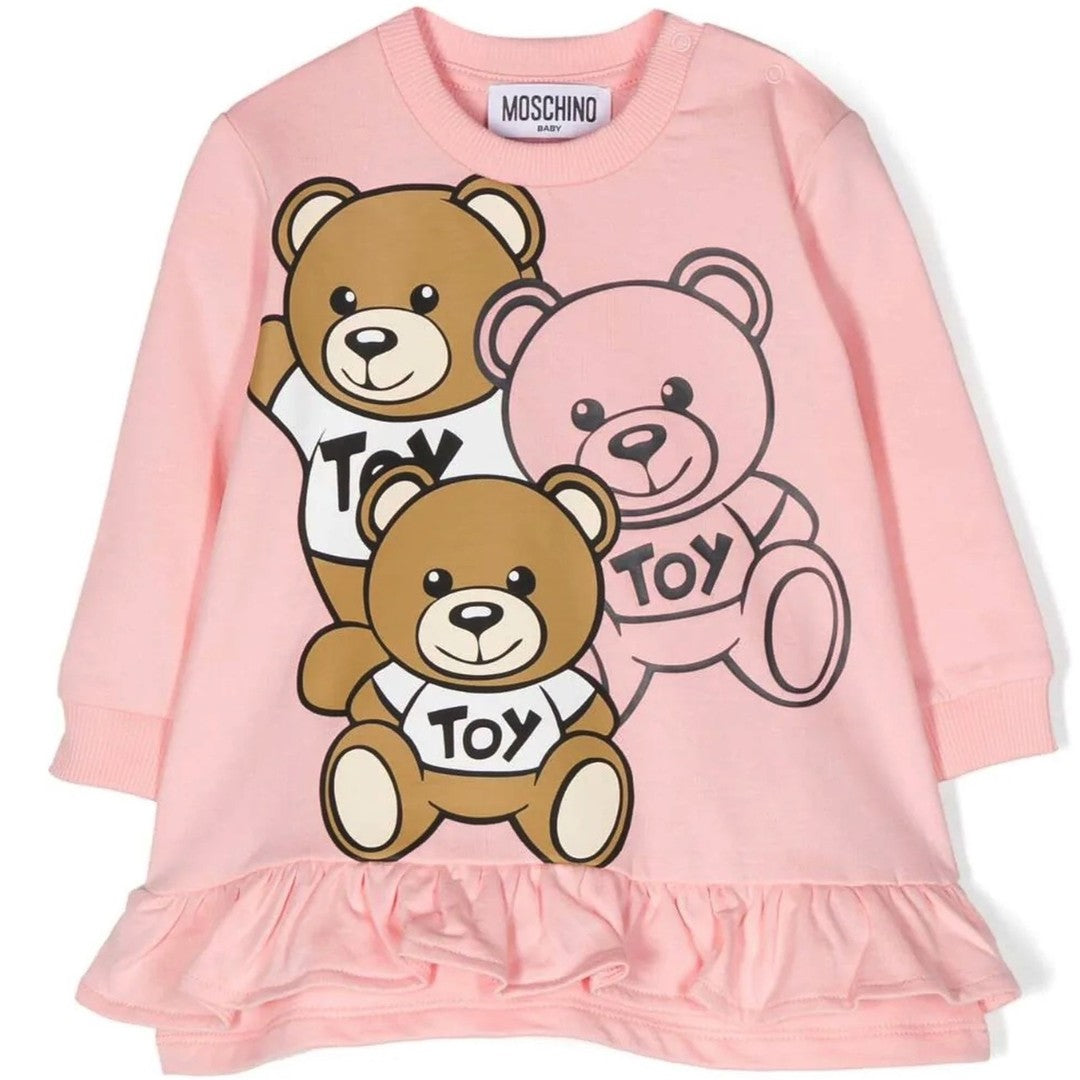 moschino-Pink Three Bear Print Dress-mdv0ax-lca58-50209