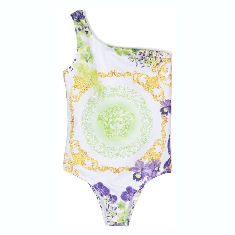 versace-1009630-1a06957-5w270-White One-Shoulder Swimsuit