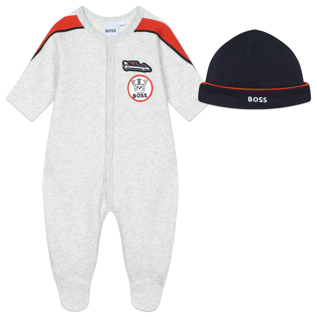 boss-j98436-a10-Logo-Embroidered Knitted Pyjama (set of two)