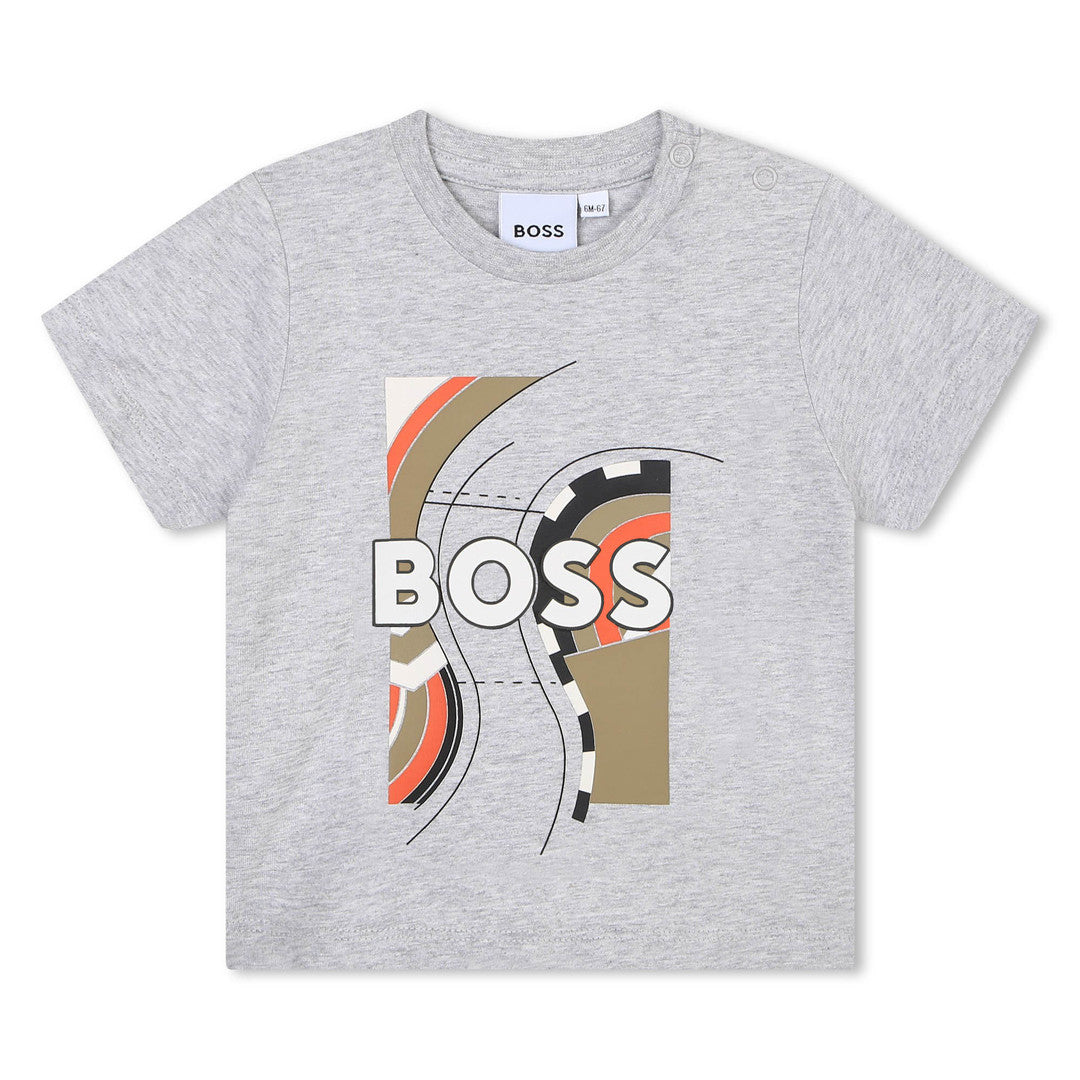 boss-j05a25-a32-Gray Logo T-Shirt