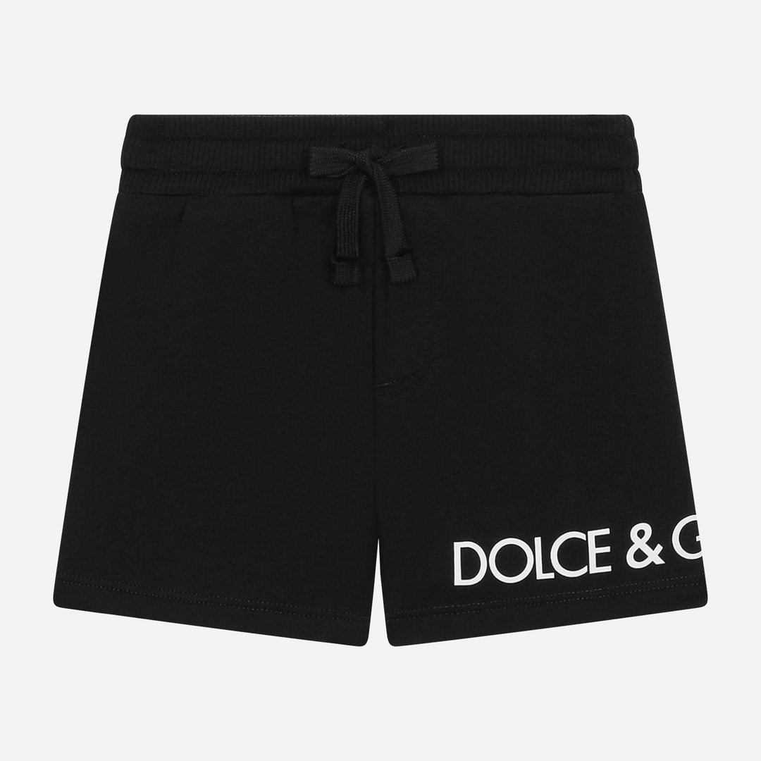 dg-l1jqr9-g7ku9-n0000-Black Cotton Jersey Shorts