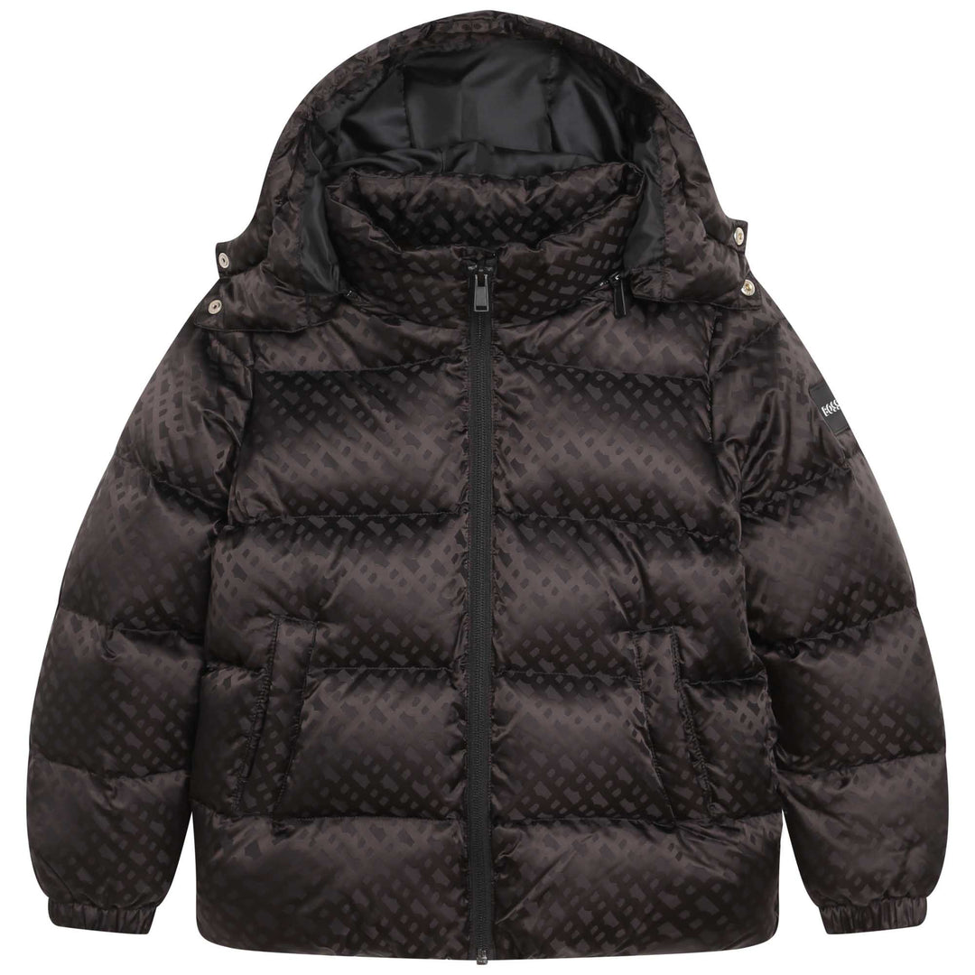 boss-j26519-09b-Black Hooded Puffer Jacket