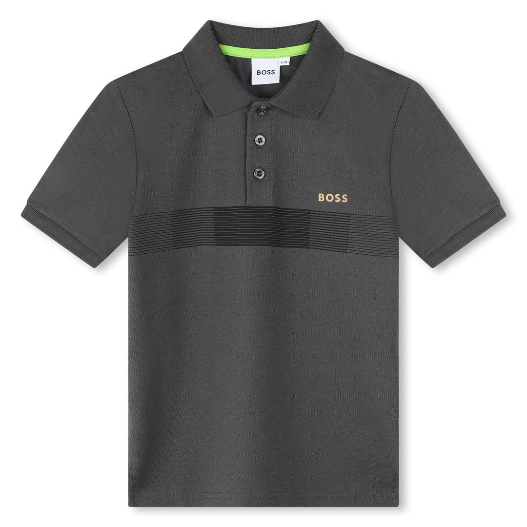 boss-j45005-089-Deep Gray Piqué Polo Shirt