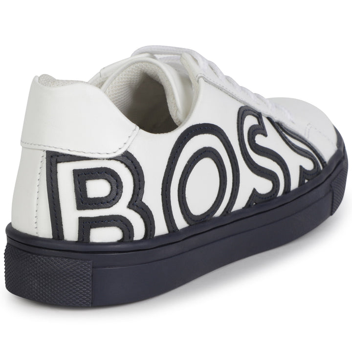 boss-j29330-849-kb-White Navy Logo Lace Sneaker