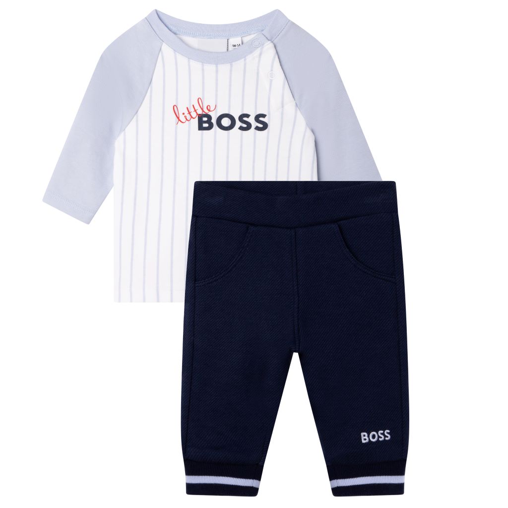 boss-Blue T-Shirt & Pant Set-j9k073-v41