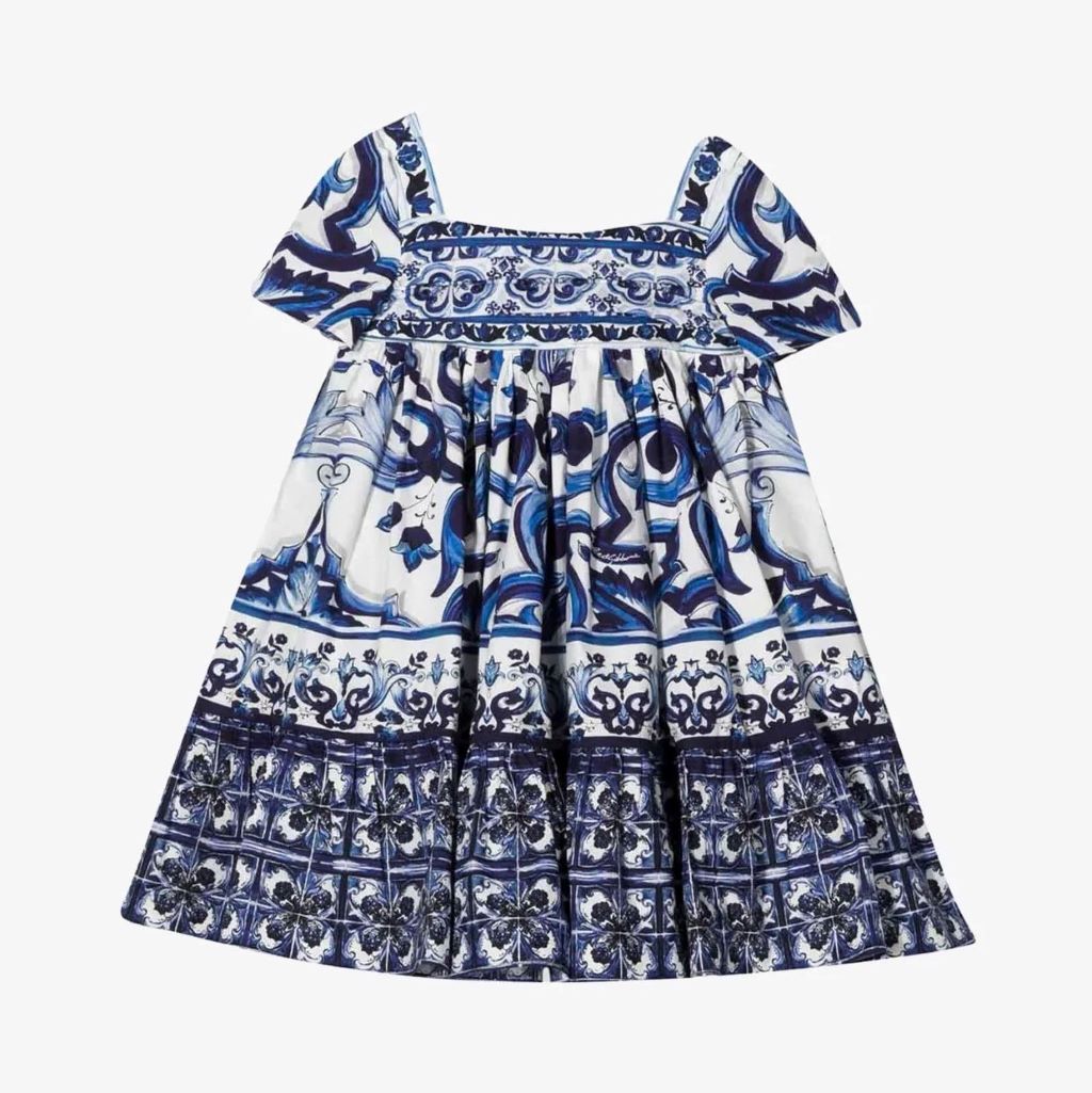 dg-l23de6-g7ey0-ha3tn-Blue Printed Cotton Dress