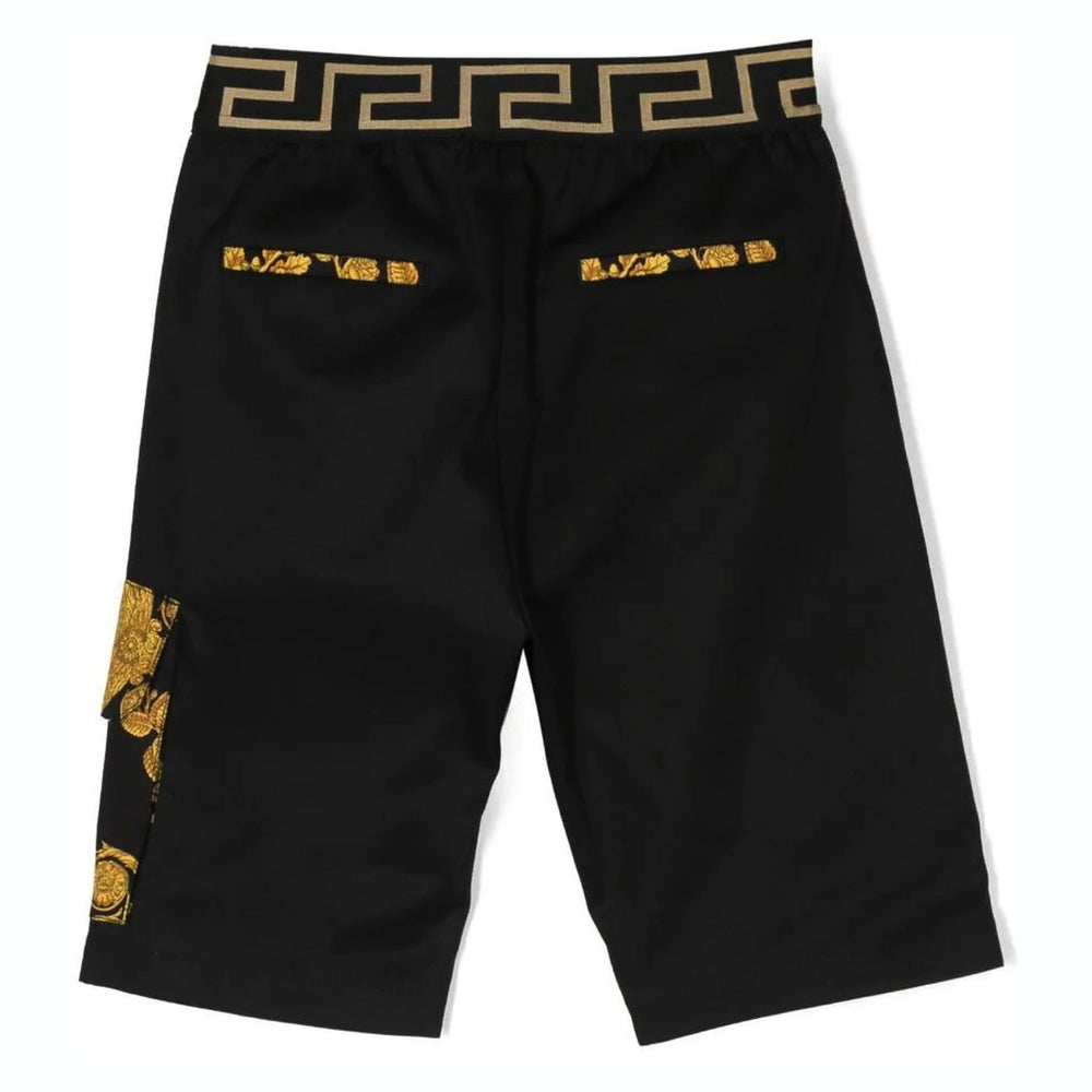 versace-Black Cotton Shorts-1010207-1a07424-2b130