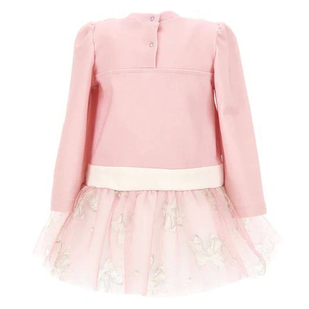 monnalisa-Pink Cotton Bow Dress-39b901-2020-0091