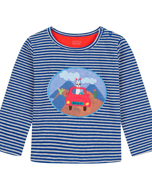 Oilily Tip Striped Blue T-Shirt-Default-Oilily-kids atelier