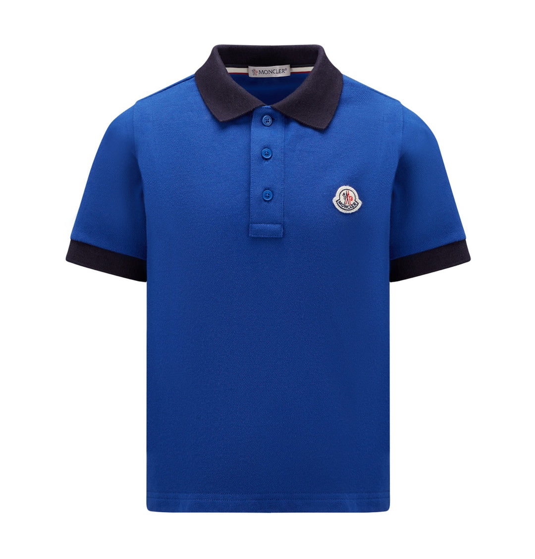 moncler-Blue Cotton Polo Shirt-i1-954-8a000-08-8496w-745