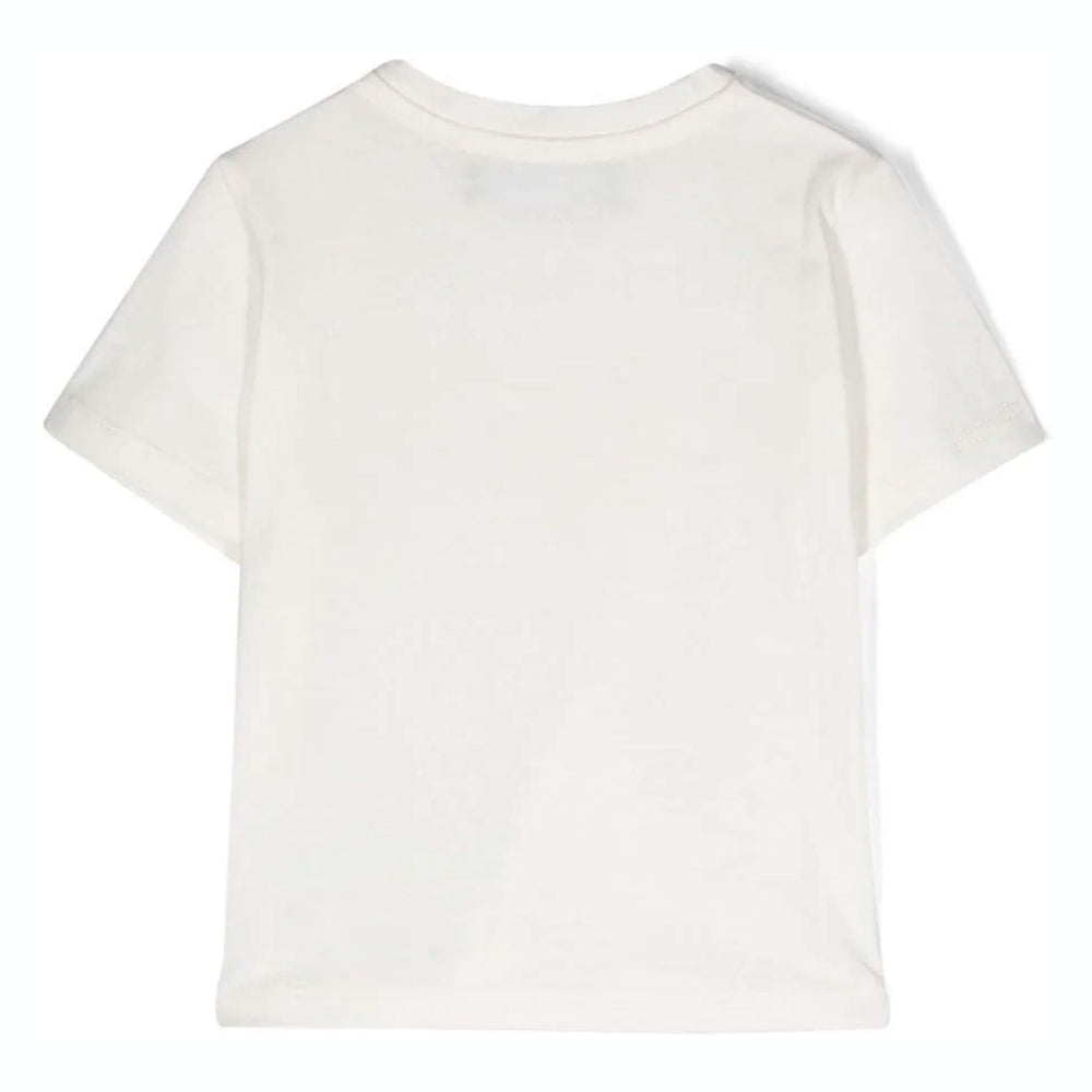 versace-1000102-1a06523-6w030-White Pin Logo Print T-Shirt