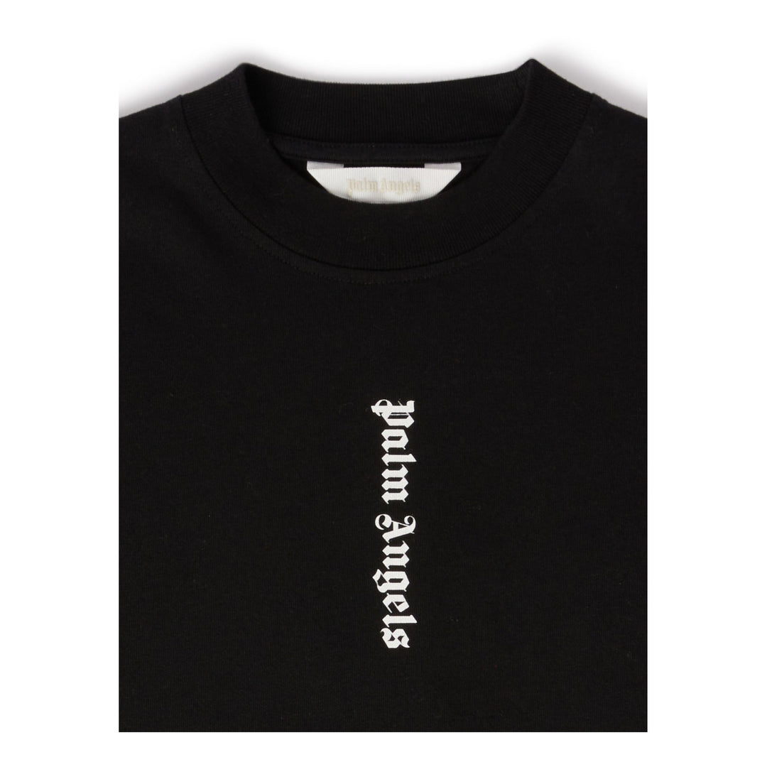 palm-angels-pgdb002c99jer0011001-Black Logo Print T-Shirt Dress