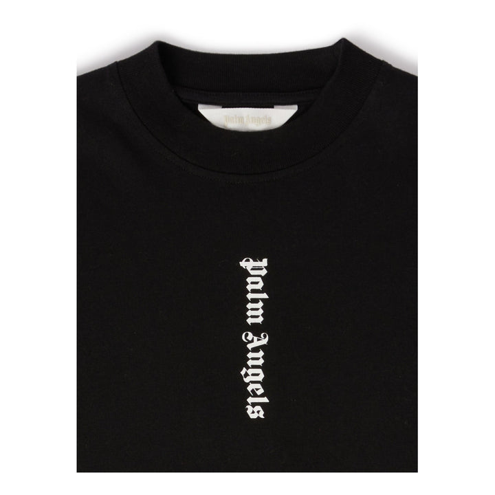palm-angels-pgdb002c99jer0011001-Black Logo Print T-Shirt Dress