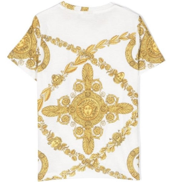versace-White Maschera Baroque T-Shirt-1000129-1a07291-5w050