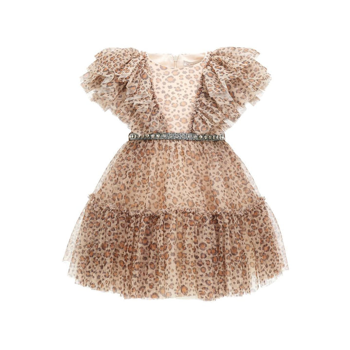monnalisa-Beige Leopard Print Tulle Dress-110906-0630-0080_kids atelier