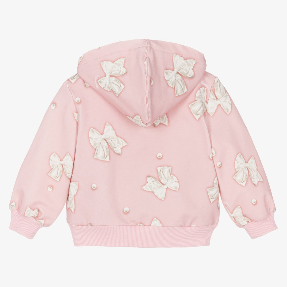 monnalisa-Pink Bow Print Hooded Hoodie-39b801-2021-0191