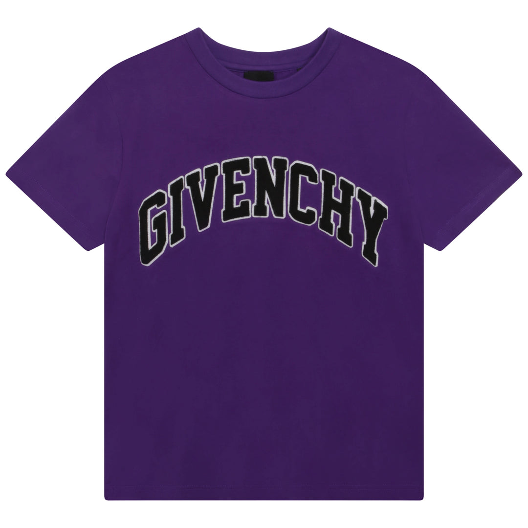 givenchy-h25460-91c-Purple Curved Logo T-Shirt