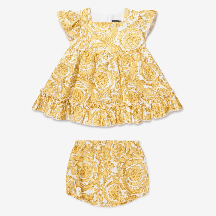 versace-1003476-1a05539-5w050-Gold Barocco Print Dress